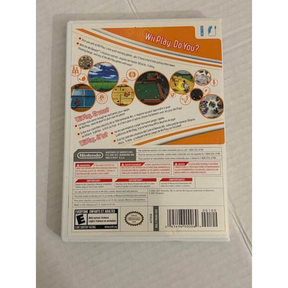Wii Play Nintendo Video Game Instruction Manual Case Billiards Fishing Shooting - Picture 2 of 4